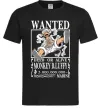 Мужская футболка Luffy wanted Черный фото