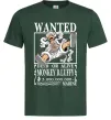 Мужская футболка Luffy wanted Темно-зеленый фото