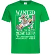 Мужская футболка Luffy wanted Зеленый фото