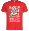 Мужская футболка Luffy wanted Красный фото