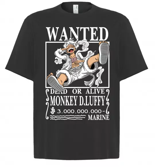 Футболка Оверсайз Luffy wanted Черный фото