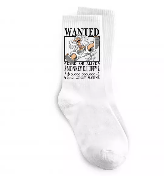 Шкарпетки Luffy wanted Білий фото
