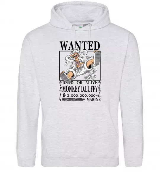 Жіноча толстовка (худі) Luffy wanted Сірий меланж фото