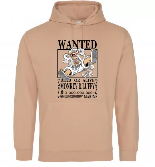 Жіноча толстовка (худі) Luffy wanted Пісочний фото
