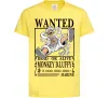 Дитяча футболка Luffy wanted Лимонний фото