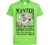 Дитяча футболка Luffy wanted Лаймовий фото