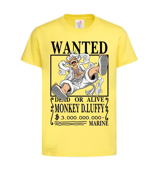 Дитяча футболка Luffy wanted Лимонний фото