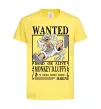 Дитяча футболка Luffy wanted Лимонний фото