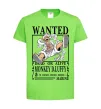 Дитяча футболка Luffy wanted Лаймовий фото