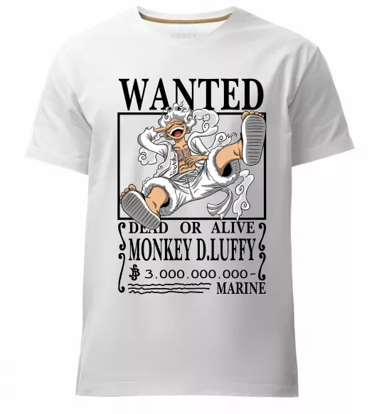 Чоловіча преміум футболка Luffy wanted Білий фото