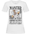 Женская футболка Luffy wanted Белый фото