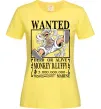 Женская футболка Luffy wanted Лимонный фото