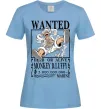 Женская футболка Luffy wanted Голубой фото