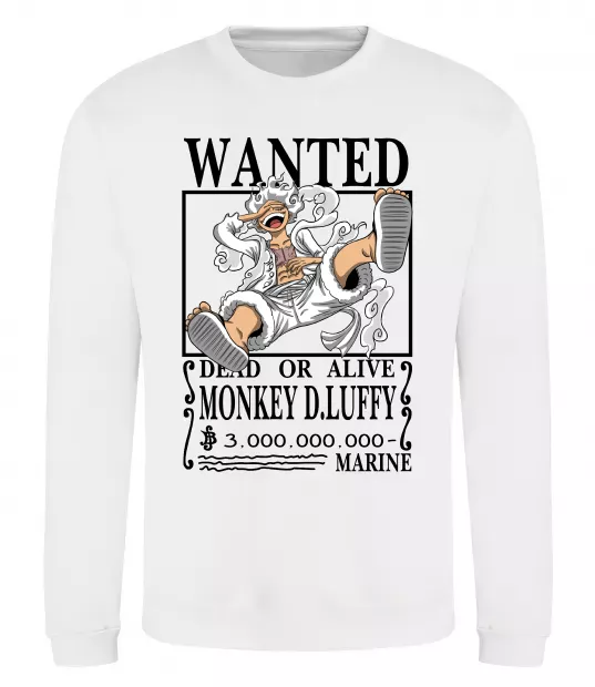 Свитшот Luffy wanted Белый фото