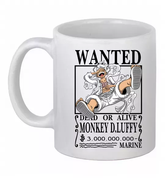 Чашка керамическая Luffy wanted Белый фото