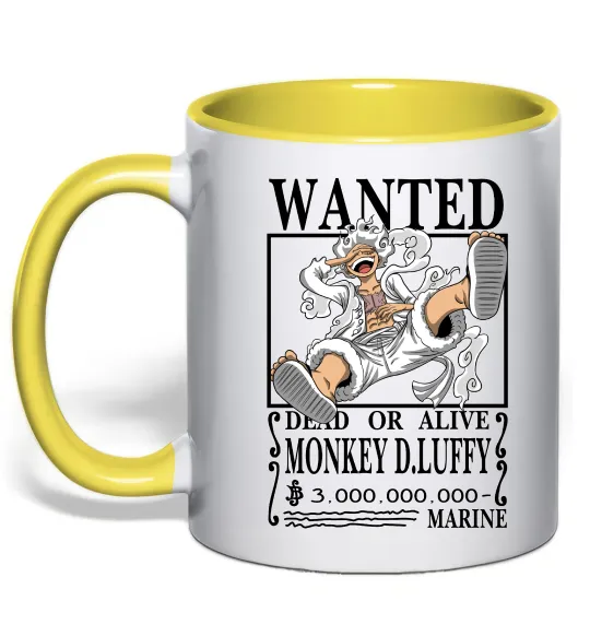 Чашка с цветной ручкой Luffy wanted Лимонный фото