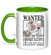 Чашка с цветной ручкой Luffy wanted Лаймовый фото