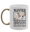 Чашка з кольоровою ручкою Luffy wanted Золото фото