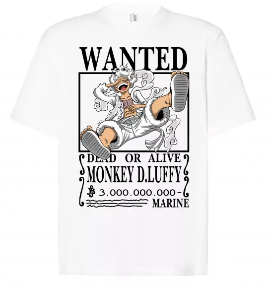 Футболка Оверсайз Luffy wanted Белый фото