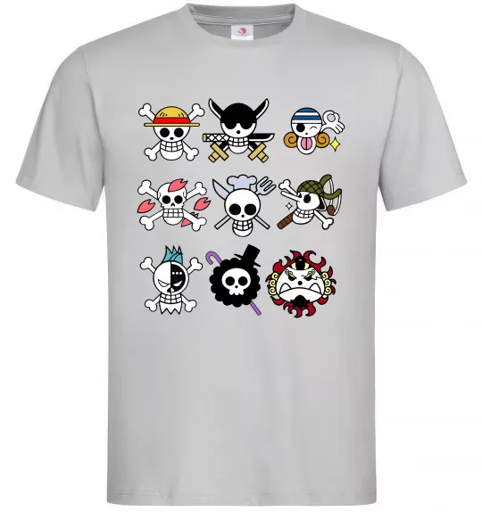 Мужская футболка One piece мітки Серый фото