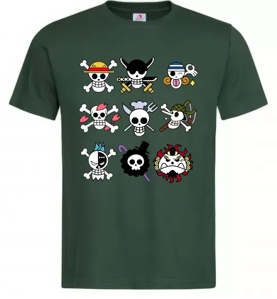 Мужская футболка One piece мітки Темно-зеленый фото