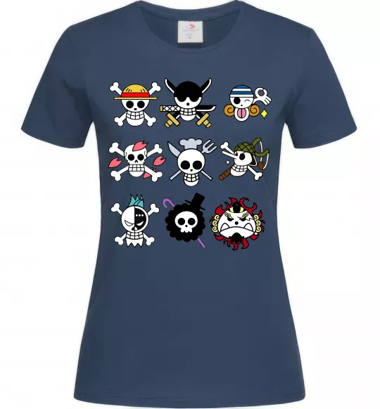 Женская футболка One piece мітки Темно-синий фото