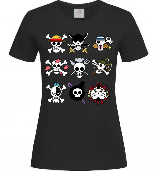 Женская футболка One piece мітки Черный фото