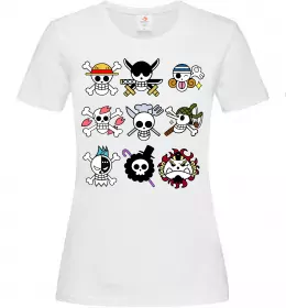 Женская футболка One piece мітки Белый фото