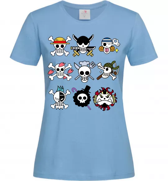 Женская футболка One piece мітки Голубой фото