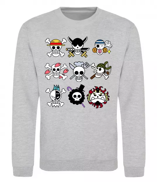 Свитшот One piece мітки Серый меланж фото