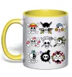 Чашка з кольоровою ручкою One piece мітки Сонячно жовтий фото