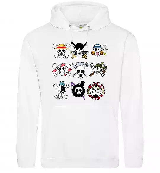 Мужская толстовка (худи) One piece мітки Белый фото