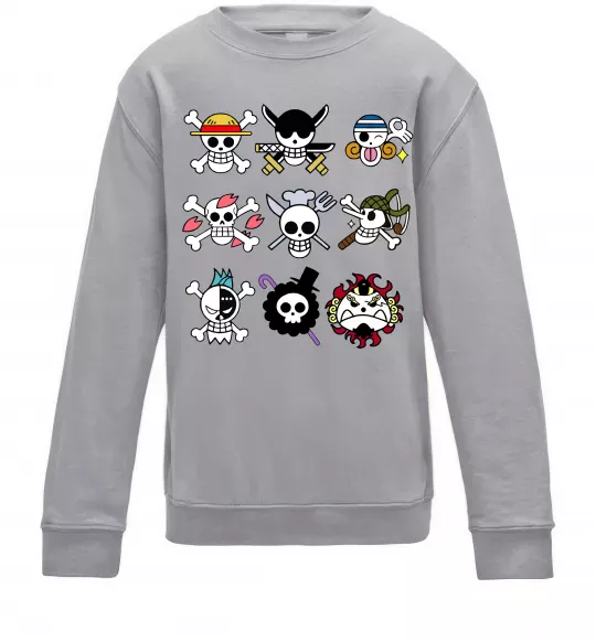 Дитячий світшот One piece мітки Сірий меланж фото