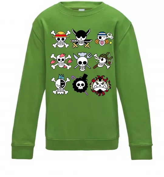 Дитячий світшот One piece мітки Лаймовий фото