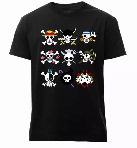 Мужская премиум футболка One piece мітки Черный фото