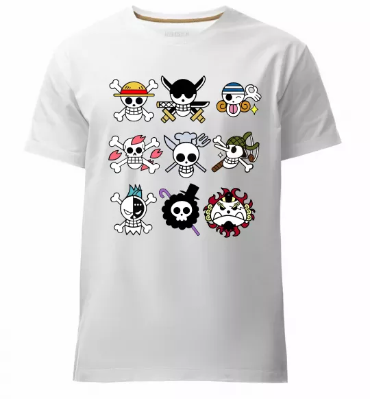 Мужская премиум футболка One piece мітки Белый фото