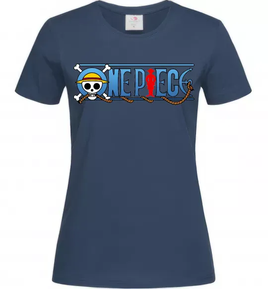 Женская футболка One piece лого Темно-синий фото
