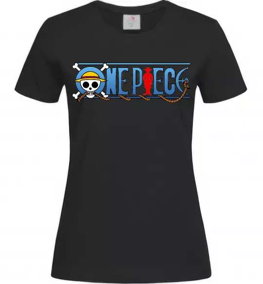 Женская футболка One piece лого Черный фото