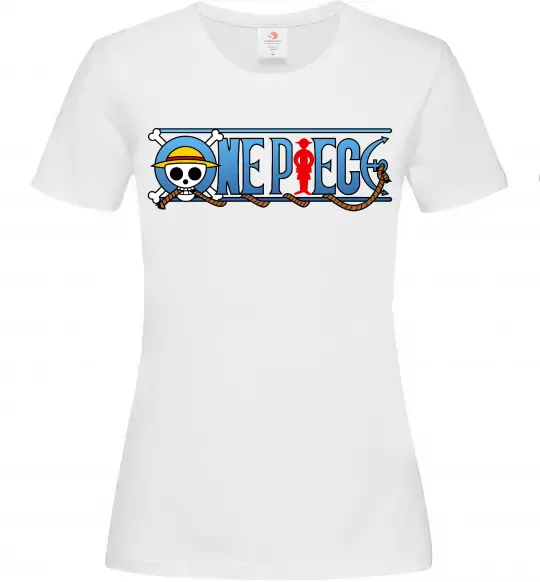 Женская футболка One piece лого Белый фото