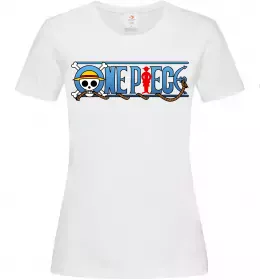 Женская футболка One piece лого Белый фото