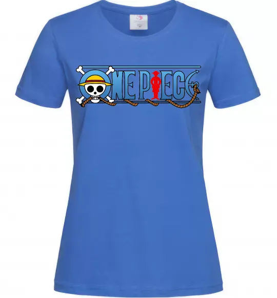 Женская футболка One piece лого Ярко-синий фото