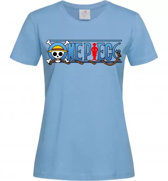 Женская футболка One piece лого Голубой фото