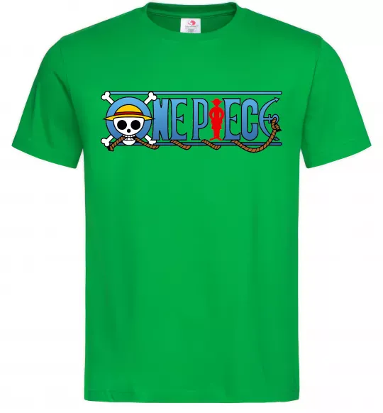 Мужская футболка One piece лого Зеленый фото
