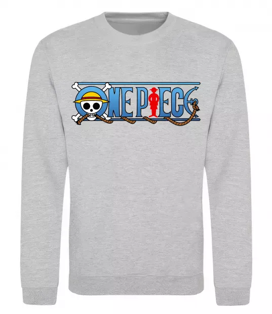 Свитшот One piece лого Серый меланж фото