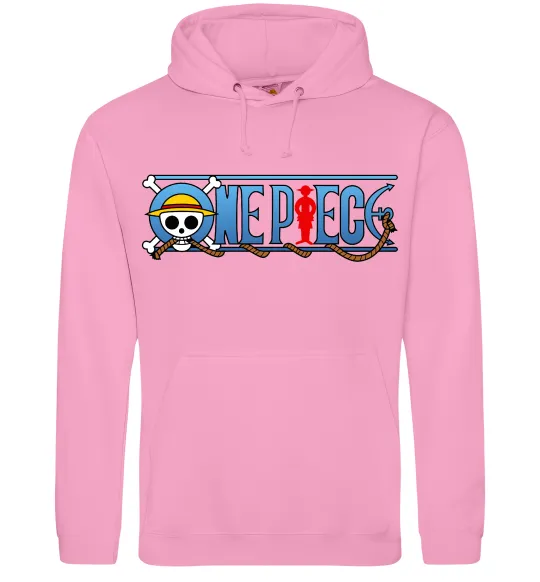 Мужская толстовка (худи) One piece лого Розовый фото
