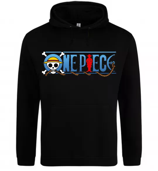 Мужская толстовка (худи) One piece лого Черный фото
