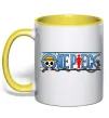 Чашка з кольоровою ручкою One piece лого Лимонний фото