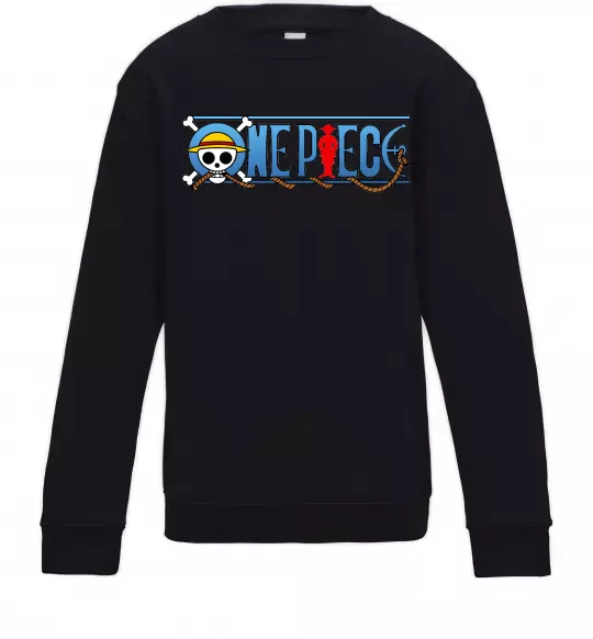 Детский Свитшот One piece лого Черный фото