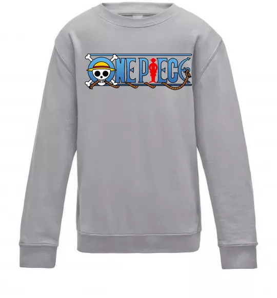 Детский Свитшот One piece лого Серый меланж фото