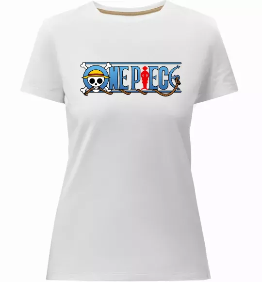 Жіноча преміум футболка One piece лого Білий фото